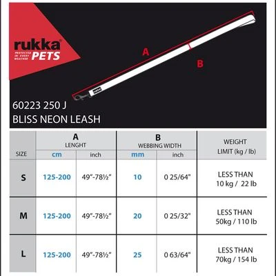 Rukka® Bliss Neon Hondenriem, Geel - Afbeelding 2