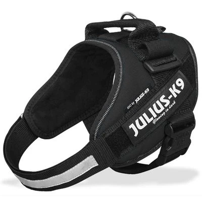 Julius K9 JULIUS-K9 IDC®-Powertuigje Zwart + JULIUS-K9® Rubberen Dubbellijn - Afbeelding 3