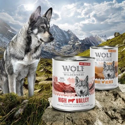 Voordeelpakket 12 X 800 G Wolf Of Wilderness Scharrelvlees Hondenvoer - Afbeelding 2
